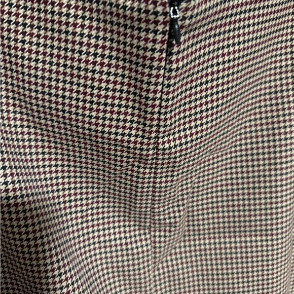 Zara Woman Houndstooth Dress- Burgundy,green and tan - Picture 4 of 9